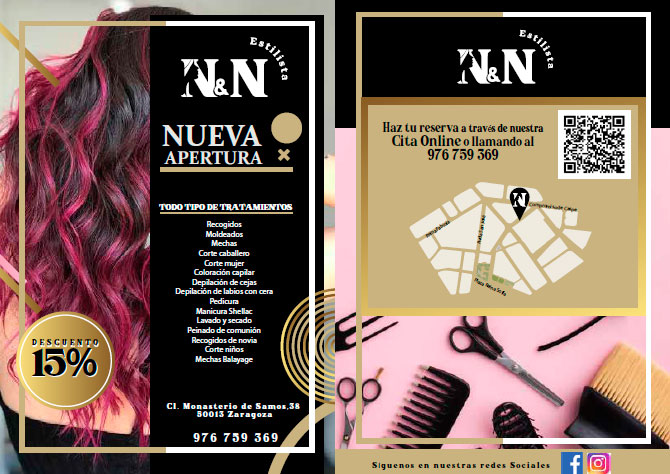 N y N Peluquería - Diseño, impresión y reparto de flyers