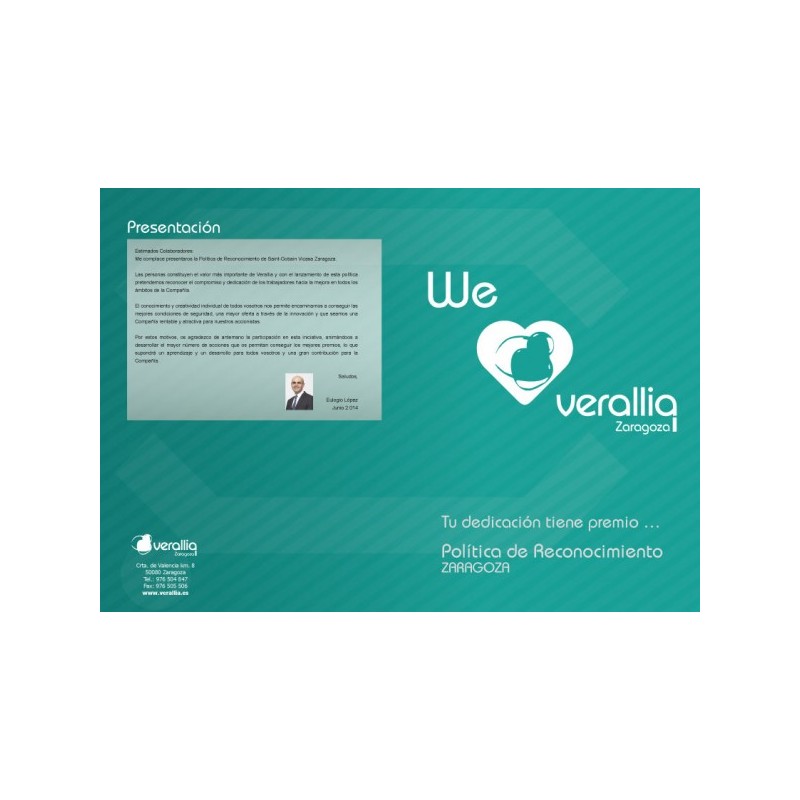 Diseño de presentación y folleto Verallia